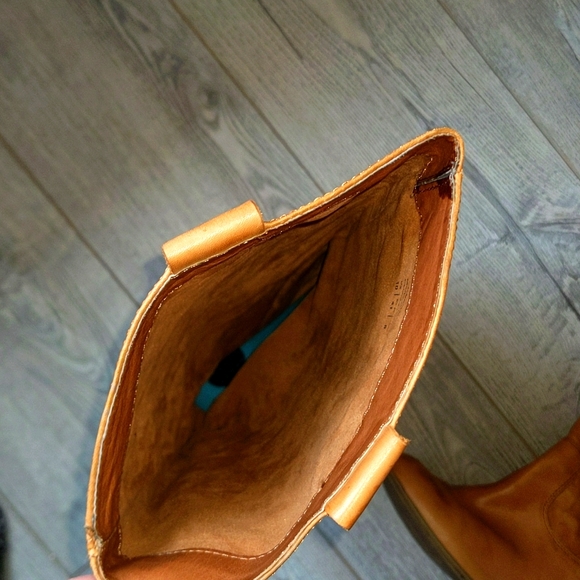 ALDO Cognac Genuine Leather Knee High Pull On Boots - Size 40/9.5  💚EUC💚 - Picture 4 of 8